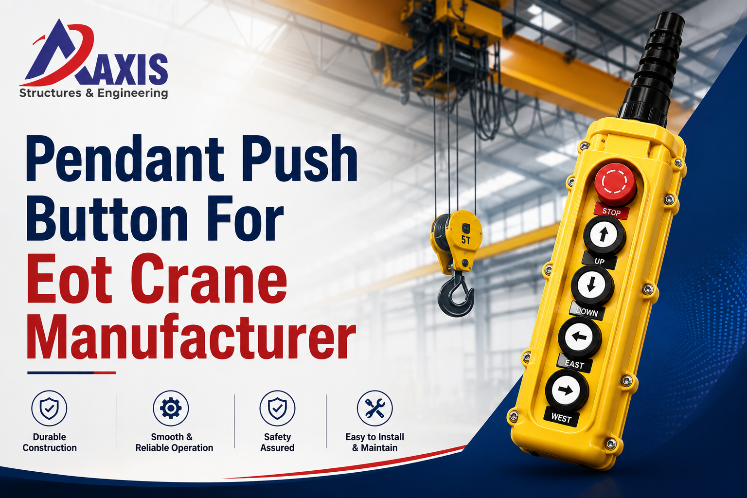 Pendant Push Button For EOT Crane Manufacturer in India providing safe and reliable industrial control stations
